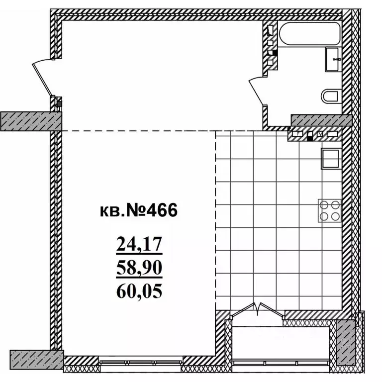 Студия Новосибирская область, Новосибирск Садовая ул., 17 (60.05 м) - Фото 0