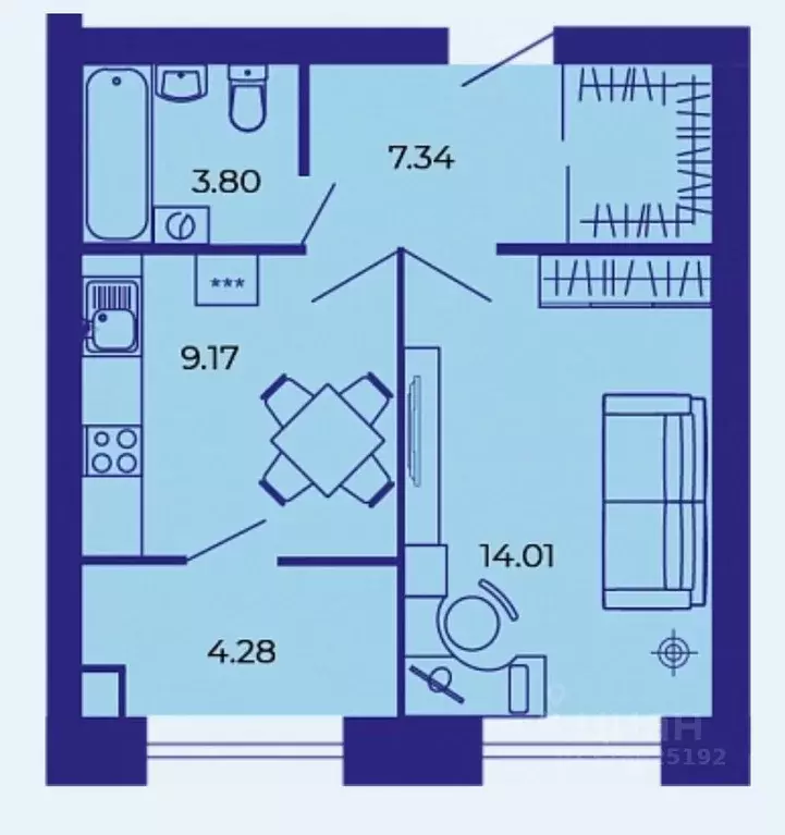 1-к кв. Брянская область, Брянск ул. Комарова, 47а (38.8 м) - Фото 1