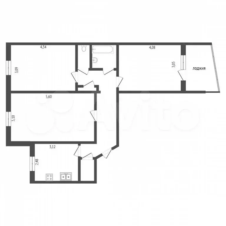 3-к. квартира, 65 м, 4/9 эт. - Фото 0