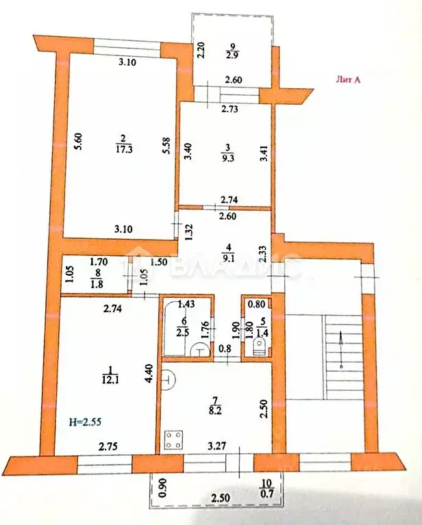 3-к кв. Краснодарский край, Ейск ул. Свердлова, 116/1 (61.7 м) - Фото 2
