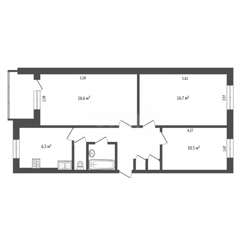 3-к кв. Ярославская область, Ярославль ул. Серго Орджоникидзе, 8 (63.0 ... - Фото 2