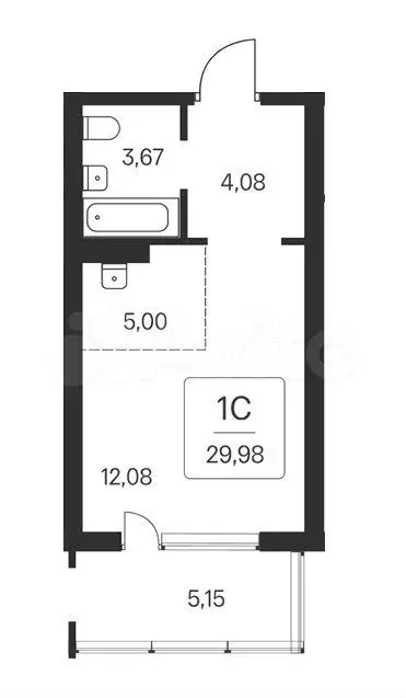 Квартира-студия, 30 м, 5/24 эт. - Фото 0