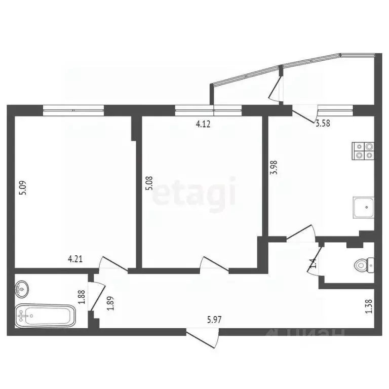 2-к кв. Ханты-Мансийский АО, Сургут Университетская ул., 11 (81.5 м) - Фото 2