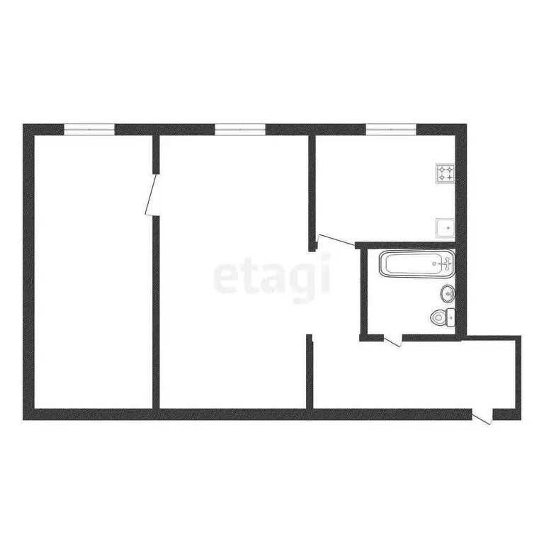 2-комнатная квартира: Златоуст, проспект имени Ю.А. Гагарина, 2-я ... - Фото 1