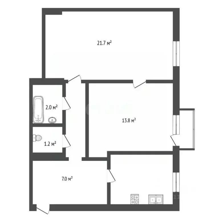 2-к кв. Мордовия, Саранск ул. Васенко, 1 (56.2 м) - Фото 0