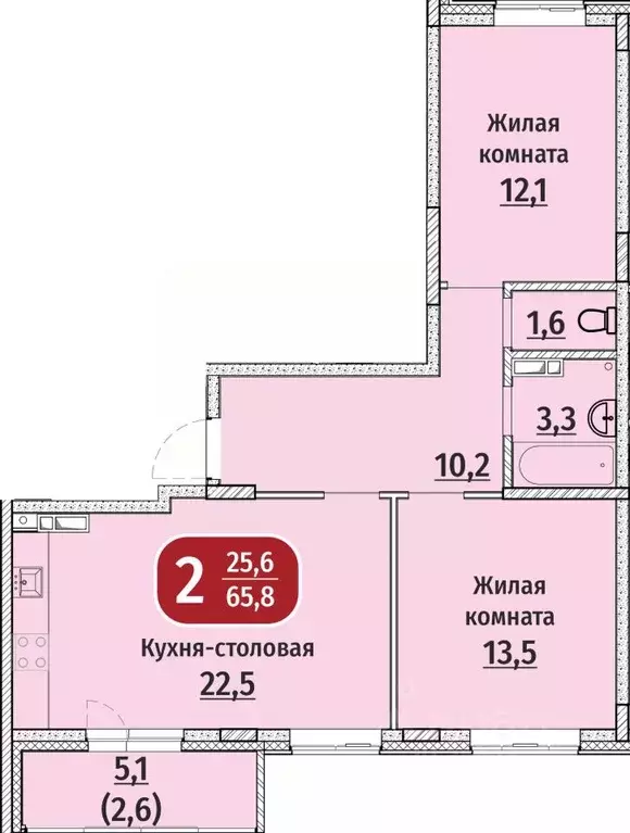 2-к кв. чувашия, чебоксары гражданская ул, поз4 (65.8 м) - Фото 0