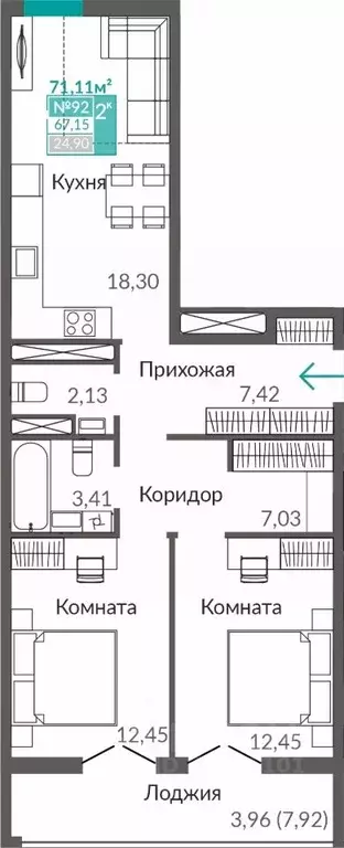 2-к кв. Крым, Симферополь Крымская роза мкр, Абрикос жилой комплекс ... - Фото 0