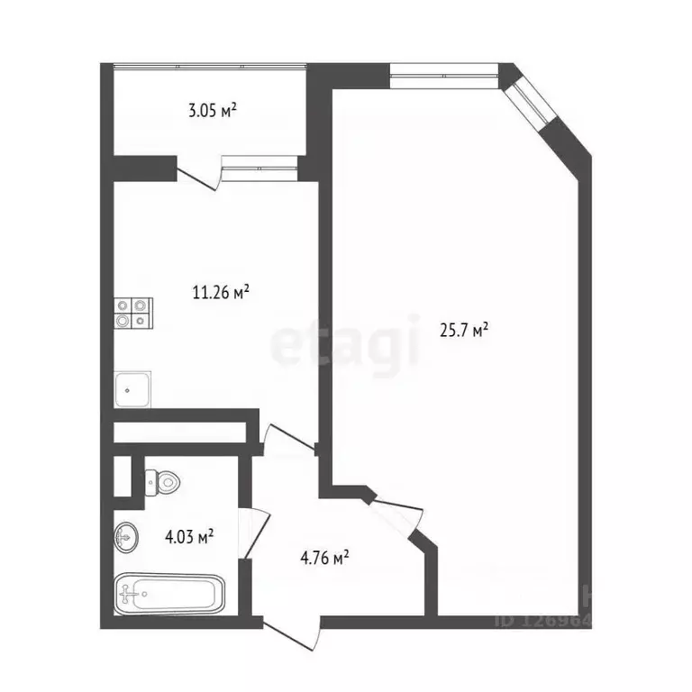 1-к кв. Московская область, Видное бул. Зеленые аллеи, 6 (50.1 м) - Фото 2