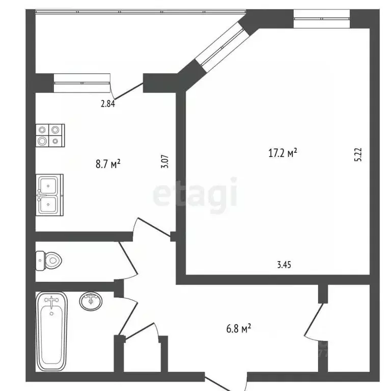 1-к кв. Ямало-Ненецкий АО, Новый Уренгой Лимбяяха мкр, Приозерный мкр, ... - Фото 1