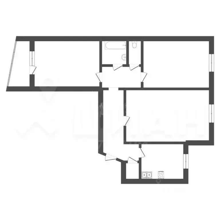 3-к кв. Тюменская область, Тюмень ул. Свердлова, 22 (70.0 м) - Фото 1