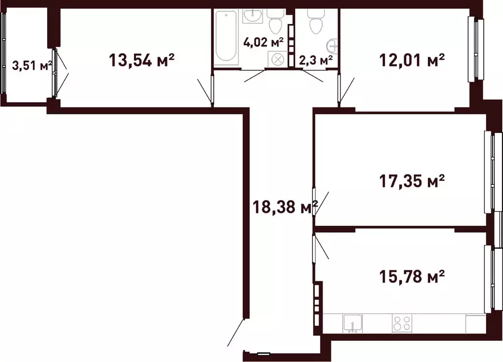 3-к кв. Свердловская область, Екатеринбург ул. Калинина, 55 (85.14 м) - Фото 0