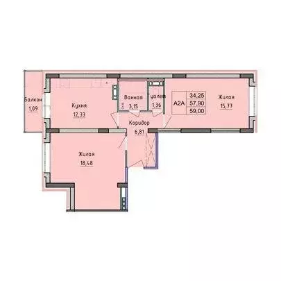 2-комнатная квартира: Ярославль, проспект Фрунзе, 56Д (59 м) - Фото 2