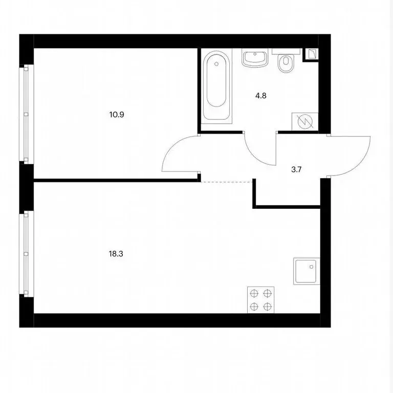 2-комнатная квартира: Москва, улица Руставели, 16к1 (38 м) - Фото 1