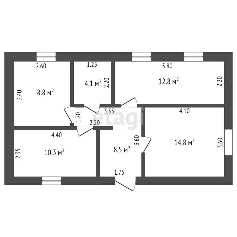 Дом в посёлок Плодопитомник, улица Гайдара (59.3 м) - Фото 1