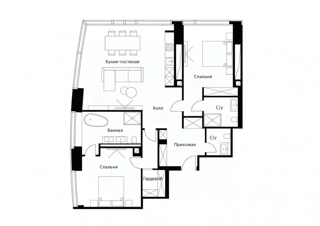 3-к кв. Москва Краснопресненская наб., 14Ак3 (109.3 м) - Фото 2