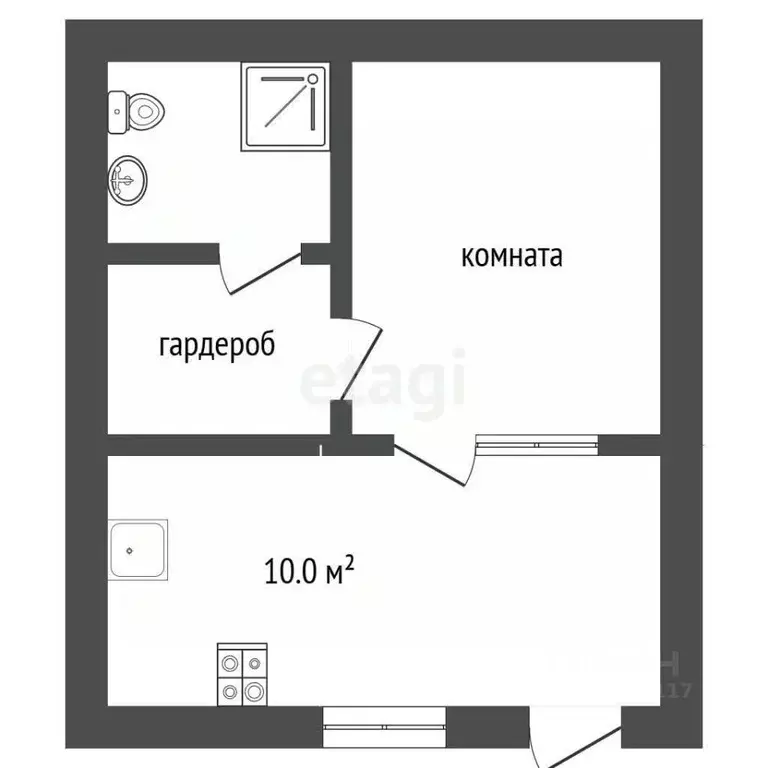 1-к кв. Крым, Бахчисарай ул. Крымская, 8 (34.2 м) - Фото 2