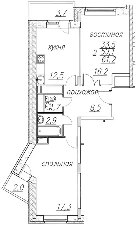 2-к кв. Московская область, Ногинск Богородский городской округ, ул. ... - Фото 1