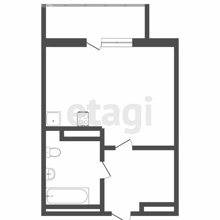 Квартира-студия: Дударева, улица Сергея Джанбровского, 1 (24.6 м) - Фото 0