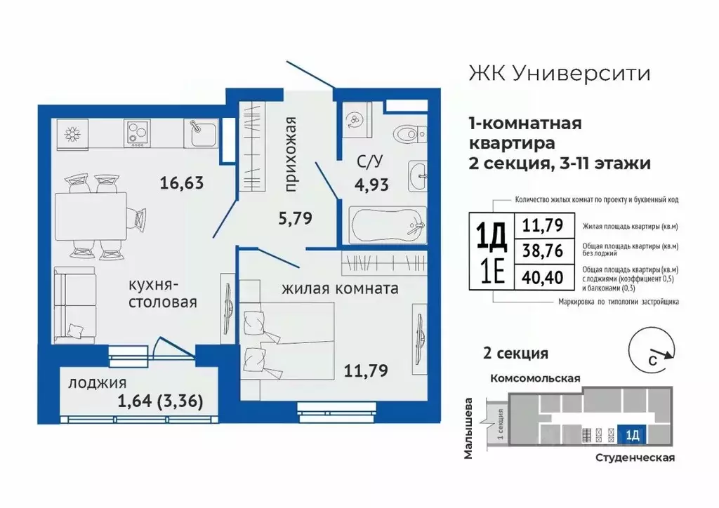 1-к кв. Свердловская область, Екатеринбург Втузгородок жилрайон,  ... - Фото 1