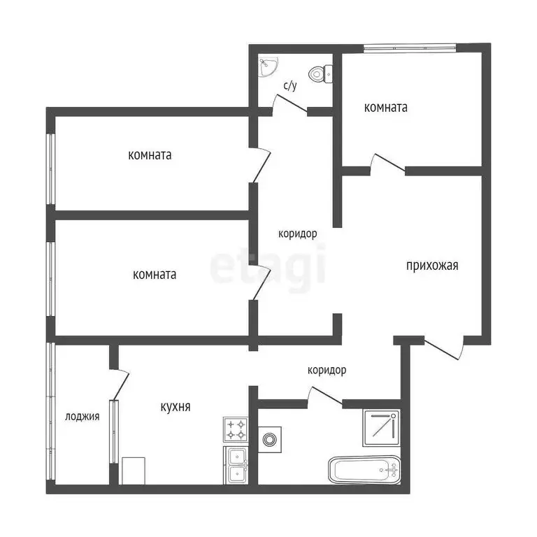 3-комнатная квартира: Ковров, улица Ватутина, 45 (69.7 м) - Фото 1