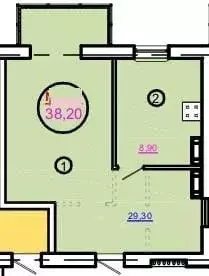 1-к кв. Крым, Евпатория просп. Победы, 87Бк2 (38.0 м) - Фото 1