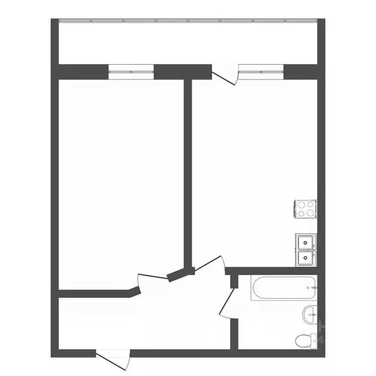 1-к кв. Тюменская область, Тюмень Пролетарская ул., 111 (44.6 м) - Фото 2