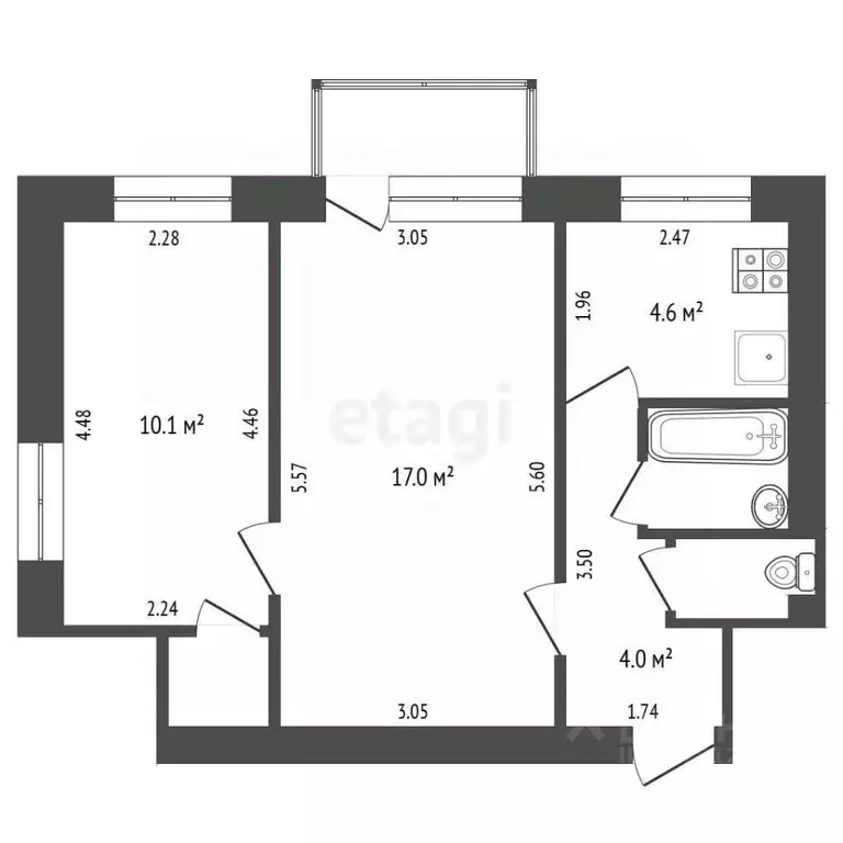 2-к кв. Московская область, Коломна ул. Фрунзе, 38В (40.2 м) - Фото 2