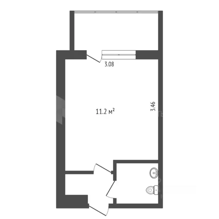Студия Тюменская область, Тюмень Олимпийская ул., 24 (15.2 м) - Фото 2