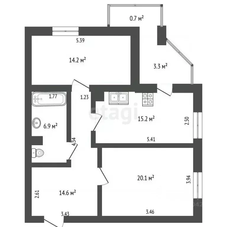 2-к кв. Забайкальский край, Чита Смоленская ул., 91 (71.0 м) - Фото 2