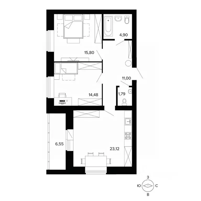 3-к кв. Свердловская область, Березовский ул. Победы, 9 (77.7 м) - Фото 2