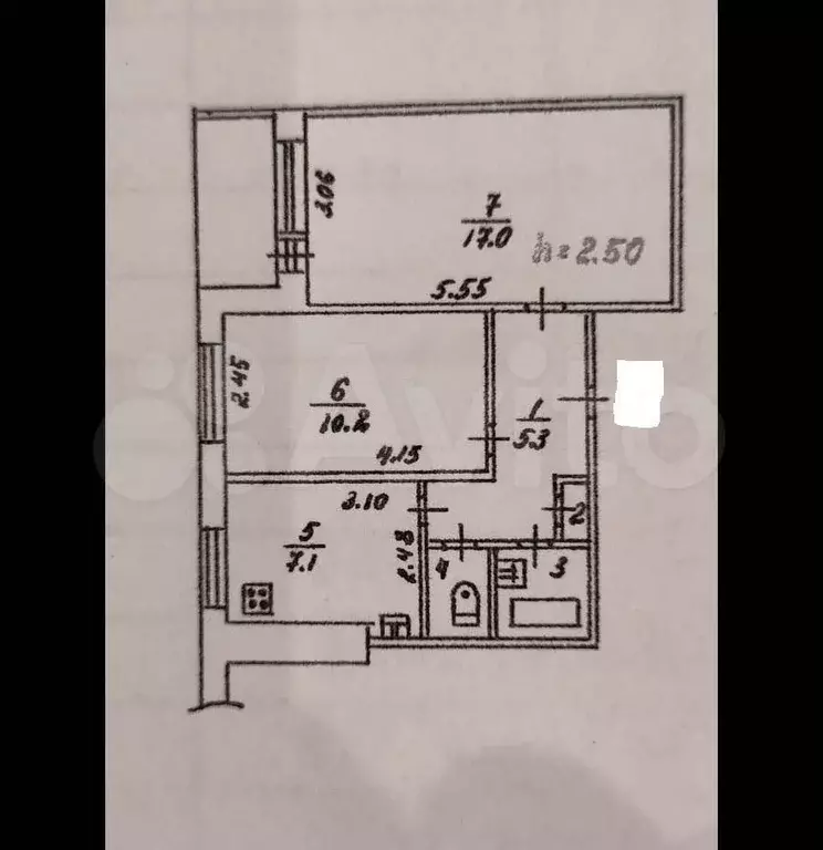2-к. квартира, 43,6 м, 5/9 эт. - Фото 0
