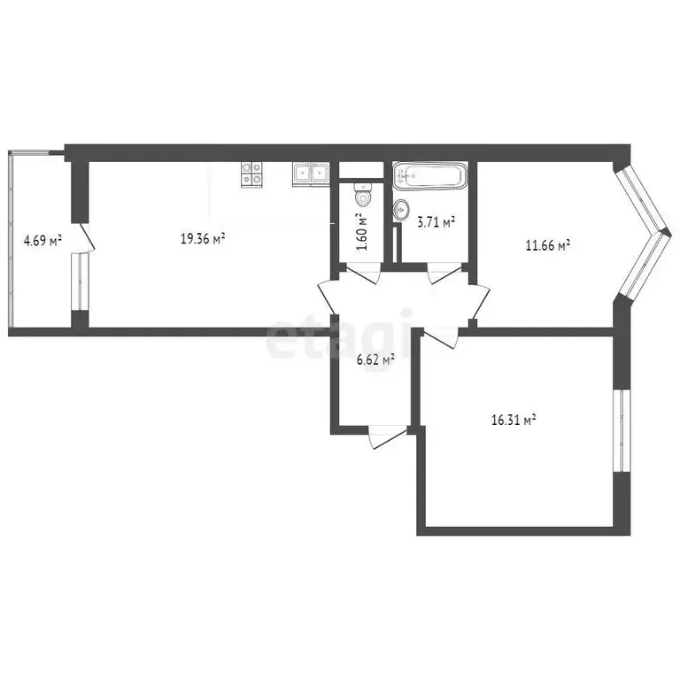 2-комнатная квартира: Анапа, Супсехское шоссе, 47к2 (59.46 м) - Фото 0