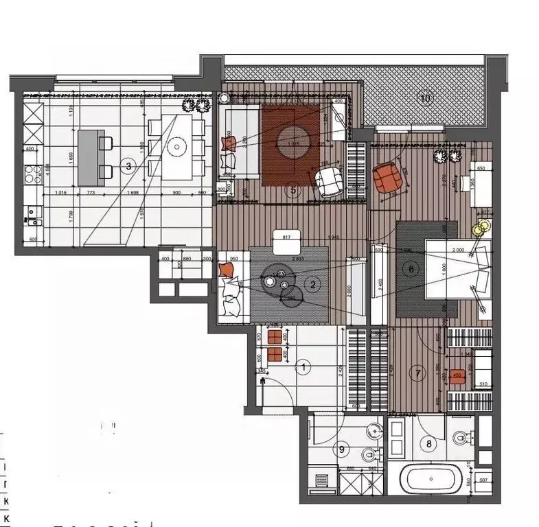 2-к кв. Москва 1-й Смоленский пер., 21 (116.27 м) - Фото 2
