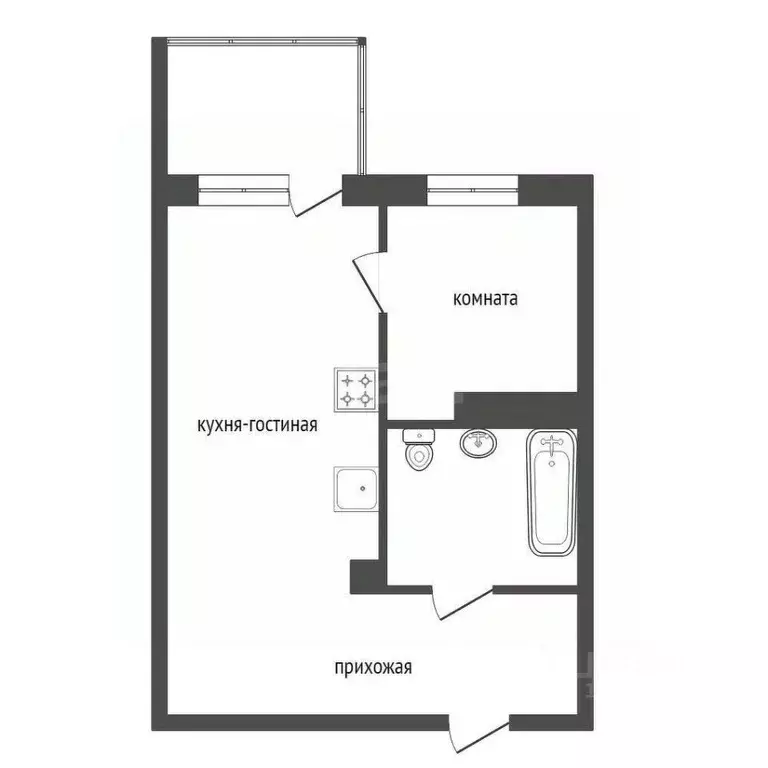 1-к кв. Красноярский край, Красноярск Лесопарковая ул., 49 (25.9 м) - Фото 1