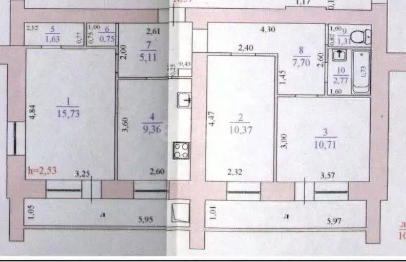 3-к кв. Ульяновская область, Ульяновск Кузоватовская ул., 36А (65.4 м) - Фото 2