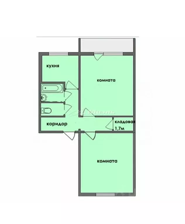 2-к кв. Крым, Ялта муниципальный округ, Гаспра пгт ш. Севастопольское, ... - Фото 2