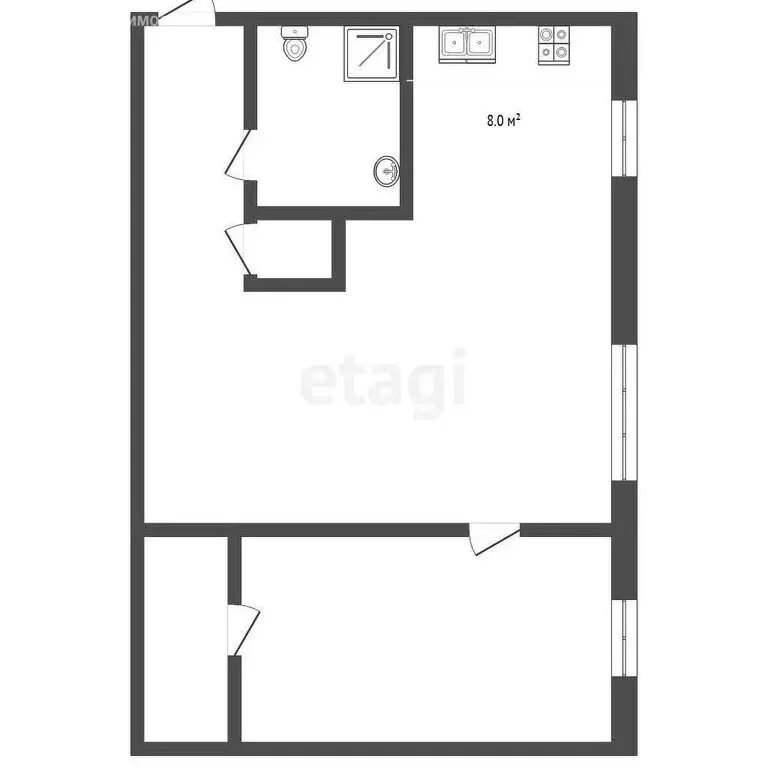 Квартира-студия: Юрга, улица Машиностроителей, 45 (17.9 м) - Фото 1