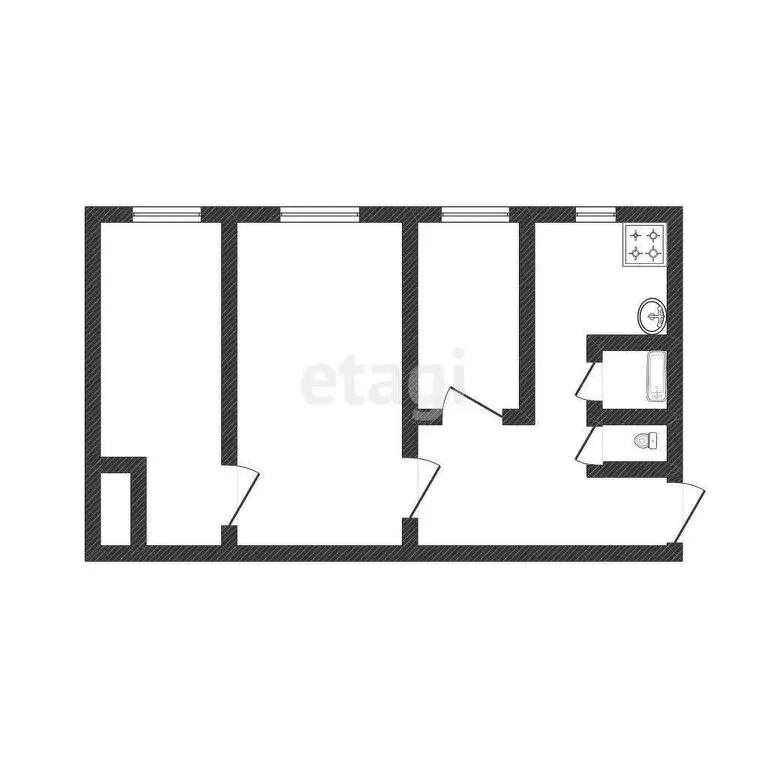 3-комнатная квартира: Валуйки, улица Степана Разина, 11 (57.7 м) - Фото 1