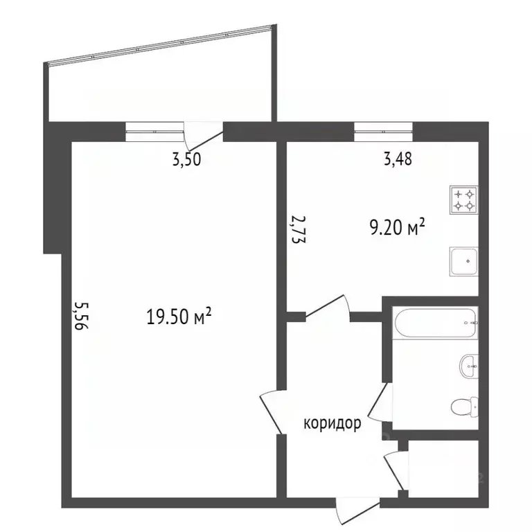 1-к кв. Вологодская область, Вологда Пошехонское ш., 15 (38.2 м) - Фото 1