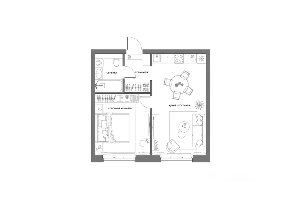 1-к кв. Пензенская область, Пенза Велларт Сити жилой комплекс (44.8 м) - Фото 2