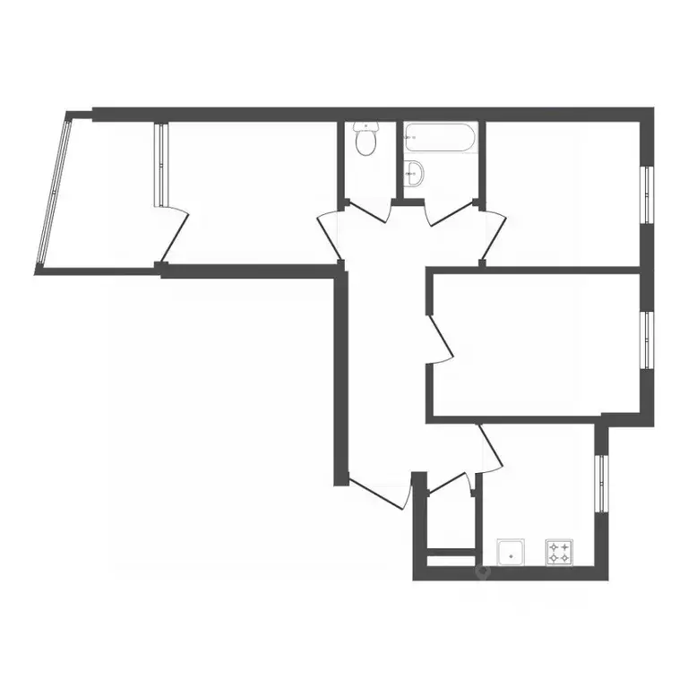 3-к кв. Тюменская область, Тюмень ул. Елизарова, 74 (61.1 м) - Фото 1
