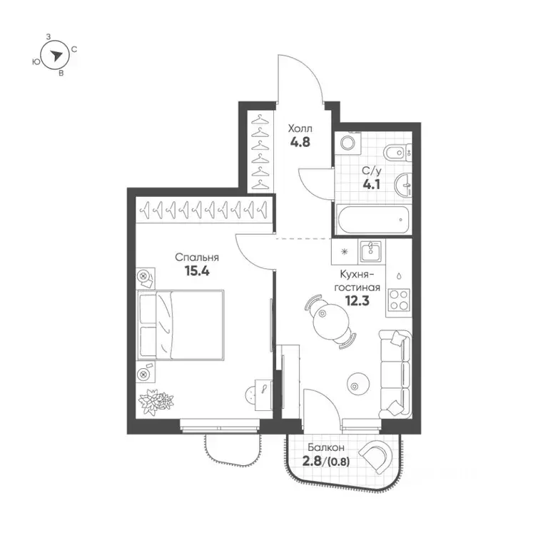 1-к кв. Свердловская область, Екатеринбург Солнечный жилрайон,  (37.4 ... - Фото 1