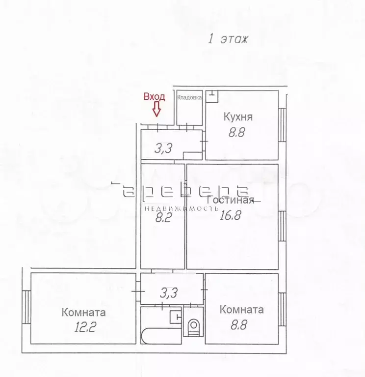 3-к. квартира, 66,6 м, 1/10 эт. - Фото 0