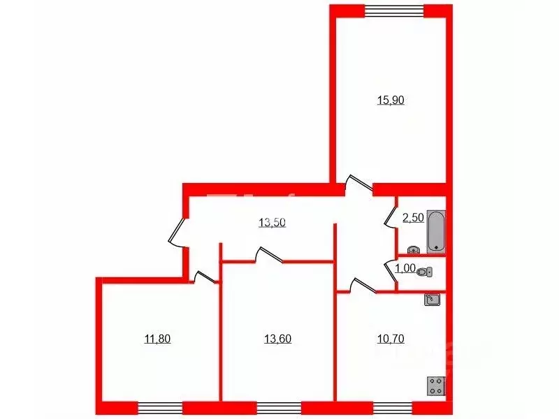 3-к кв. Санкт-Петербург Яхтенная ул., 9К2 (69.0 м) - Фото 1