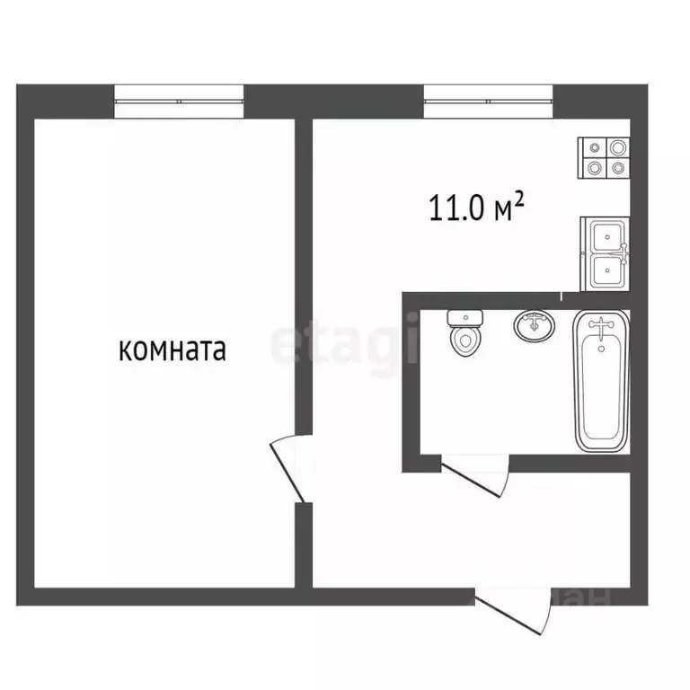1-к кв. Ямало-Ненецкий АО, Муравленко ул. 70 лет Октября, 37 (39.4 м) - Фото 1