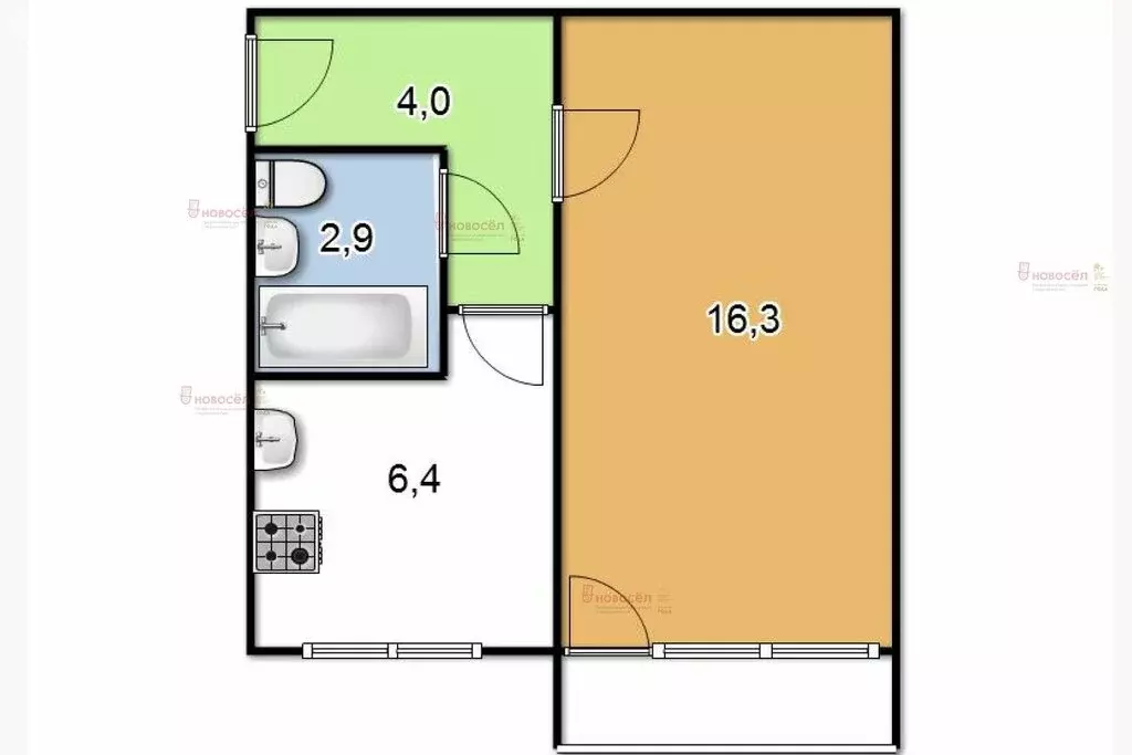 1-комнатная квартира: Екатеринбург, улица Металлургов, 10 (27 м) - Фото 0