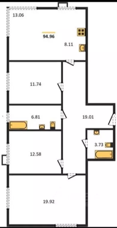 3-к кв. Самарская область, Самара ул. Гастелло, 4 (96.8 м) - Фото 2