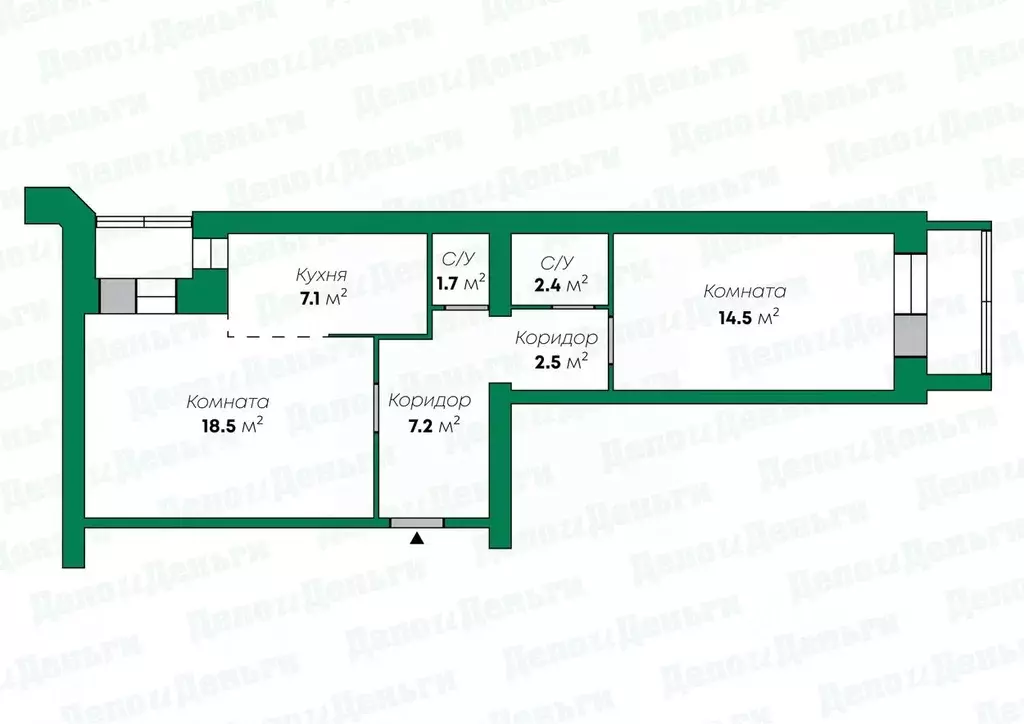 2-к кв. Кировская область, Киров городской округ, пос. Костино ул. ... - Фото 1