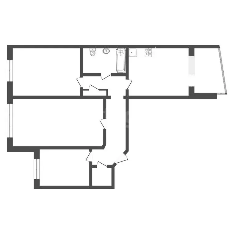 3-комнатная квартира: Тюмень, улица Свердлова, 20 (66 м) - Фото 0