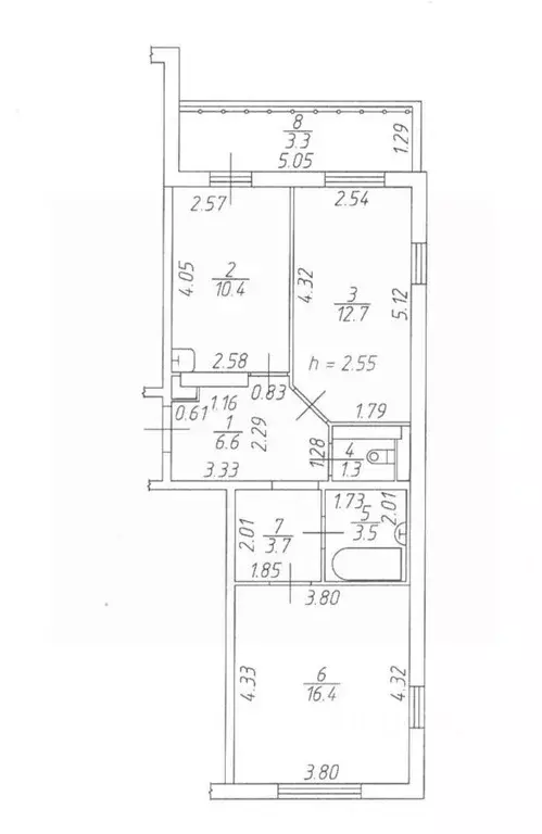 2-к кв. Татарстан, Набережные Челны ул. Авангардная, 63 (54.6 м) - Фото 1
